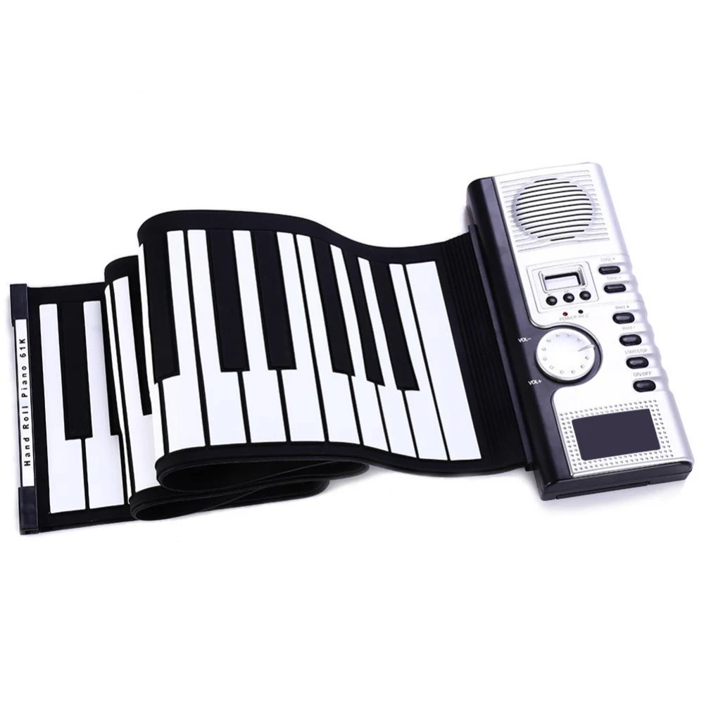 

61 Keys Electronic Keyboard Flexible Roll Up Electronic Soft Piano Portable for Beginners Kids