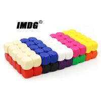 100pcspack blank dice new colorful acrylic 16mm teaching props game accessories mathematical tools rounded corner