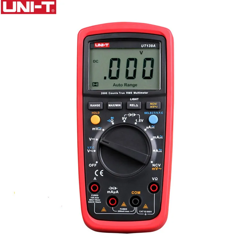UT139A UNI-T UT139C Цифровой мультиметр автоматический диапазон истинного среднеквадратичного значения метр 6000 отсчетов Вольтметр AC DC Напряжение Ток Сопротивление диод тестер - Цвет: UT139A