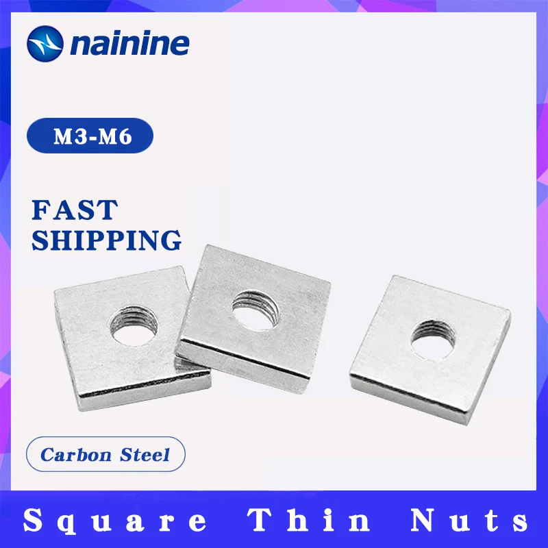 

DIN562 M3 M4 M5 M6 M8 Zinc Plating-white Carbon Steel Square Thin Nuts