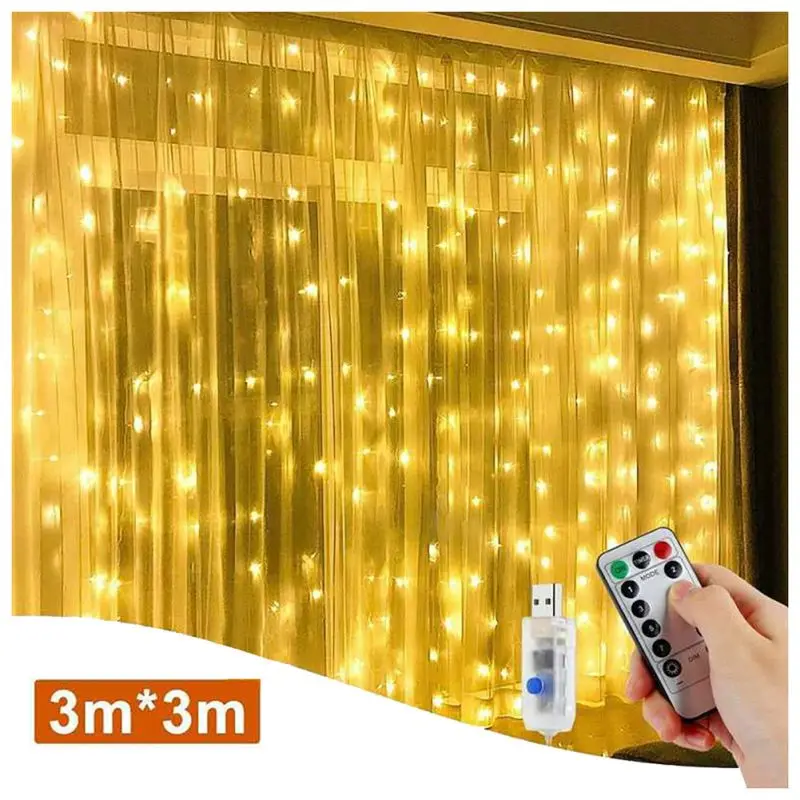 3*3 м светодиодный туда и обратно светильник окна Шторы Фея s Рождественская