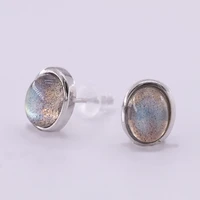 natural labradorite and spectrolite 6x8mm ellipse stud earrings vintage jewelry earrings for women fashion trend 2021 new