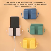 remote control box multifunction storage box wall mounted phone holder plastic case organizer for home office