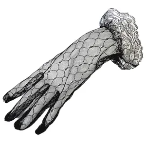 Эластичные сетчатые рукавицы разных цветов для вечерние, официального этикета, женские, для ночного клуба, сексуальные короткие кружевные, для принцессы, эротические, B95, перчатки для танцев