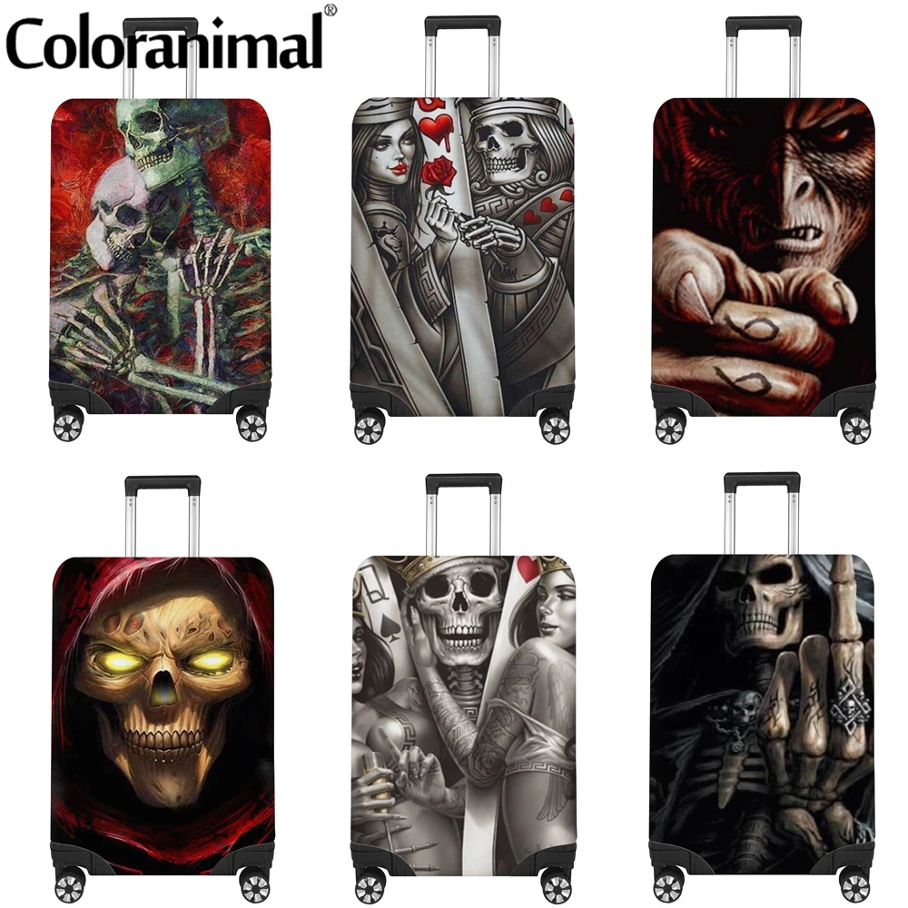 Крутой Чехол для багажа Coloranimal в стиле панк с рисунком черепа дорожный Органайзер рисунком/логотипом