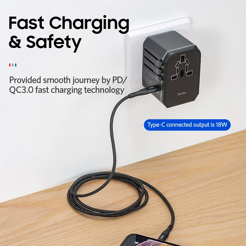 Benks 5.6a Quick Charge 3 0 USB зарядное устройство портативный универсальный адаптер питания