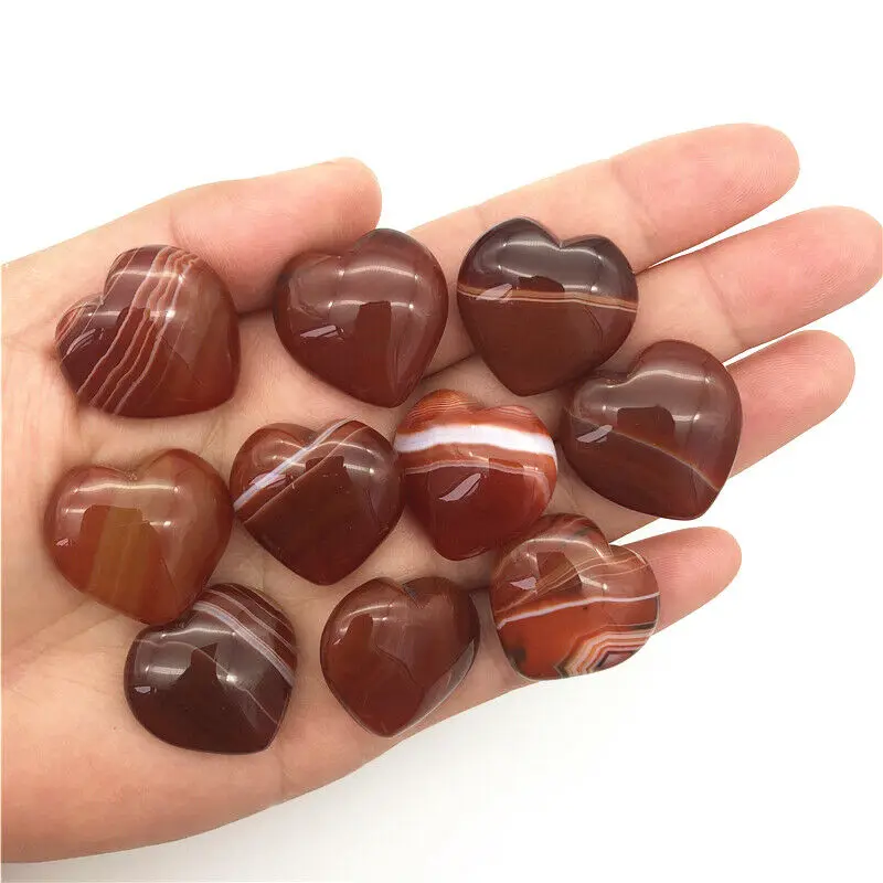 Оптовая продажа 1 шт. Натуральный Сердолик кристалл красный агат в форме сердца