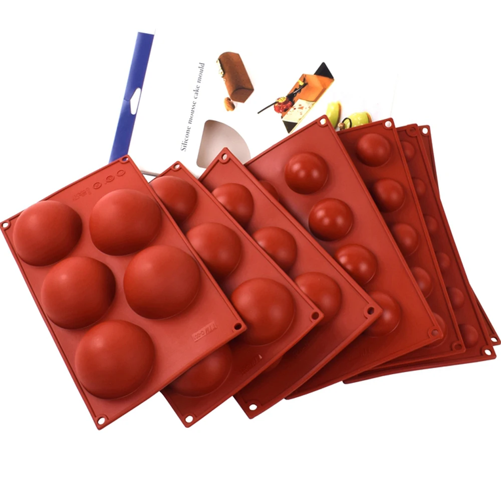 Круглая форма для торта коричневая полусфера силиконовая шоколада десерта