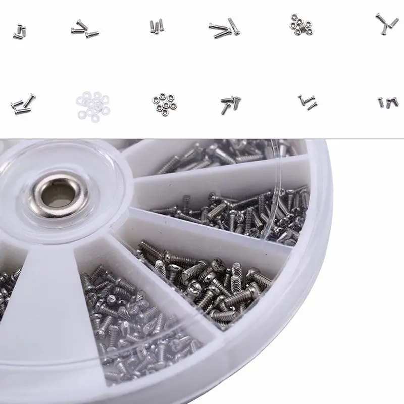 С отверткой из нержавеющей стали 1000 шт Винты для очков Набор с круглой пластиной