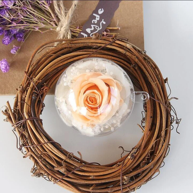 Пластиковая Хрустальная коробка с искусственным сохраненным свежим цветком