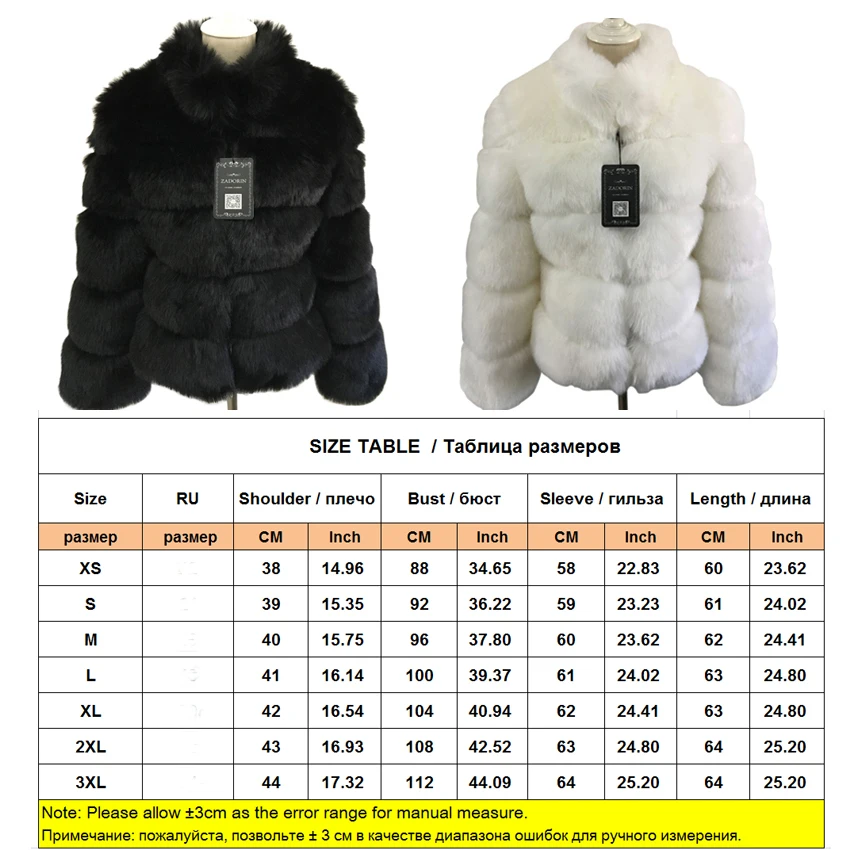 

ZADORIN Fashion Winter Coat Women Luxury Faux Fox Fur Coat Plus Size Women Stand Fur Collar Long Sleeve Faux Fur Jacket fourrure
