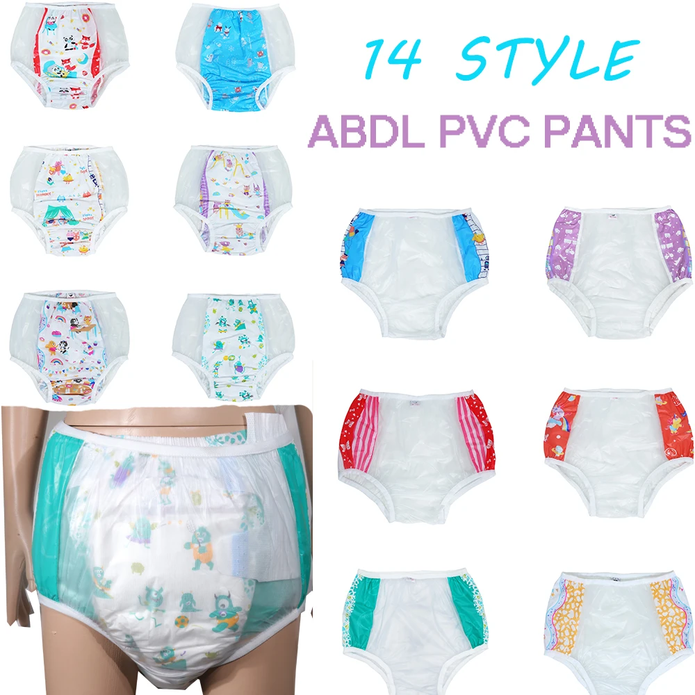 14 styles ddlg adult diapers pvc reusable baby pants diapers onesize plastic bikini pants abdl adult baby new underwear diapers