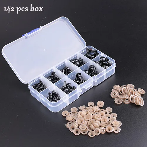 142 box 100/142 шт Глазные яблоки для кукол аксессуары черный Изделия из пластика глаза для игрушек 6-12 мм, Фурнитура для бижутерии, забавные игрушки Аксессуары для глаз для кукол - Цвет: 142 box