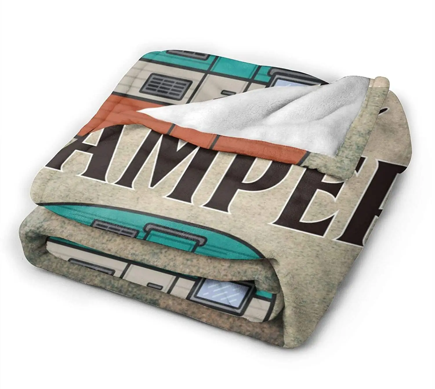 値段 かわいいレトロ漫画ハッピーキャンプフランネル毛布ソフトぬいぐるみふわふわ冬暖かいウール毛布ソファベッド椅子50 × 40インチ