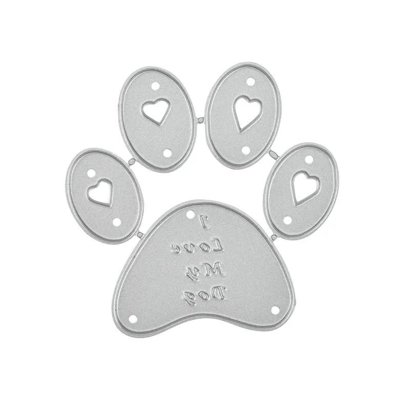 GJCrafts надпись Я люблю свою собаку штампы для резки следов новинка 2020 скрапбукинга