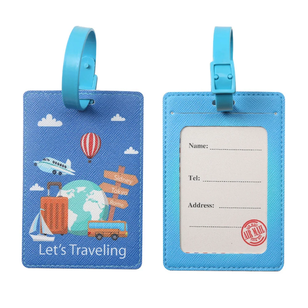 2021 New Creative World Map Luggage Tag Travel Accessories Pu Suitcase Id Address Holder Baggage Boarding Tag Portable Label