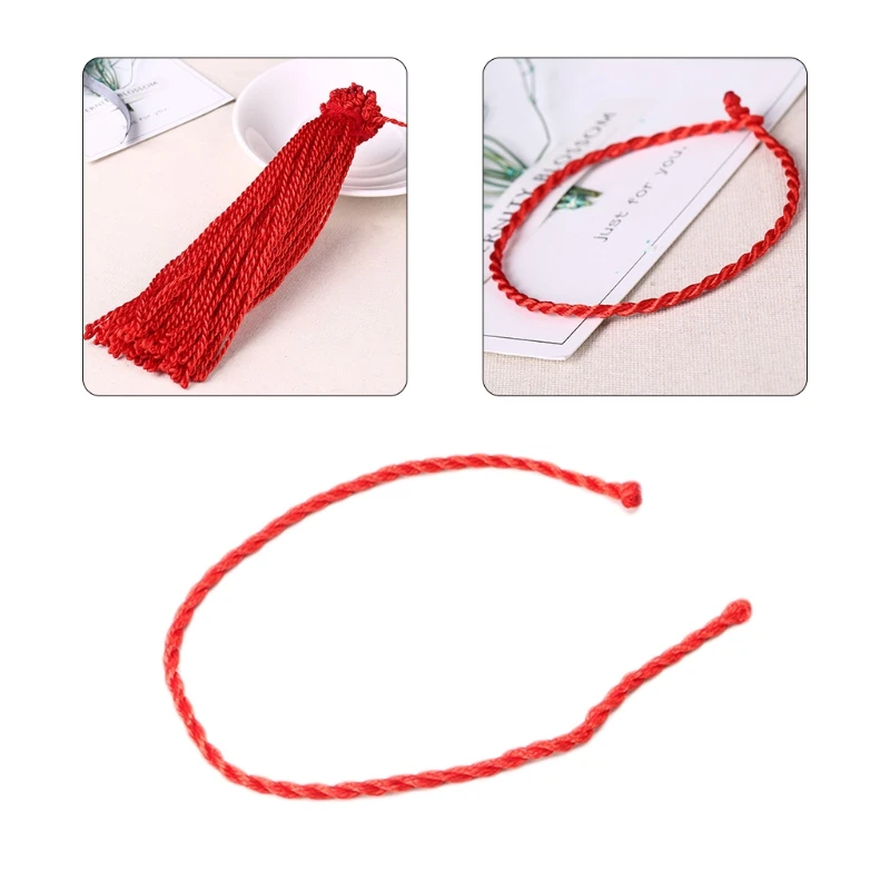 Лидер продаж 100 шт. плетеная круглая красная веревка на удачу ремешок для