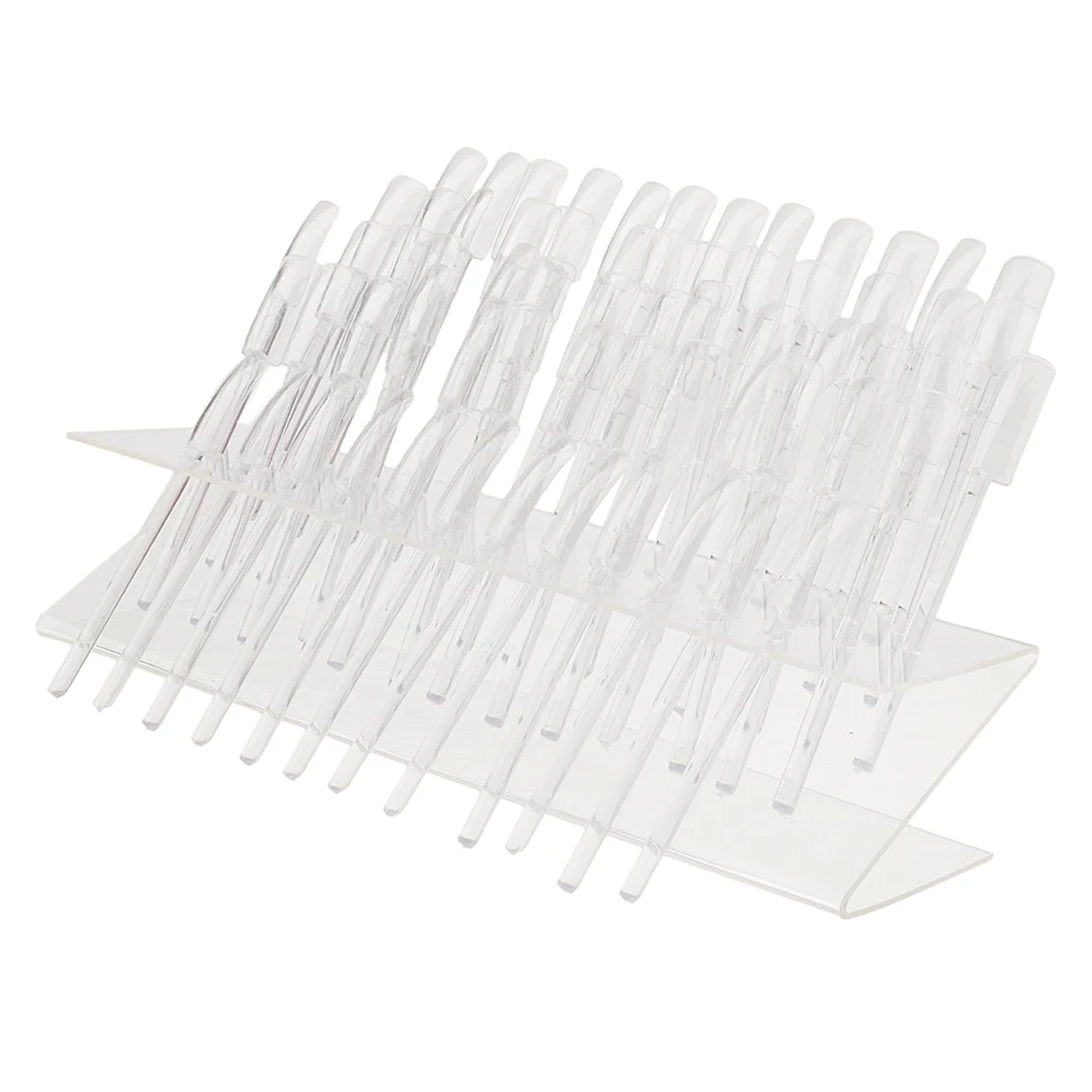 Прозрачная подставка для ногтей с 64 наконечниками прозрачный дизайн презентация
