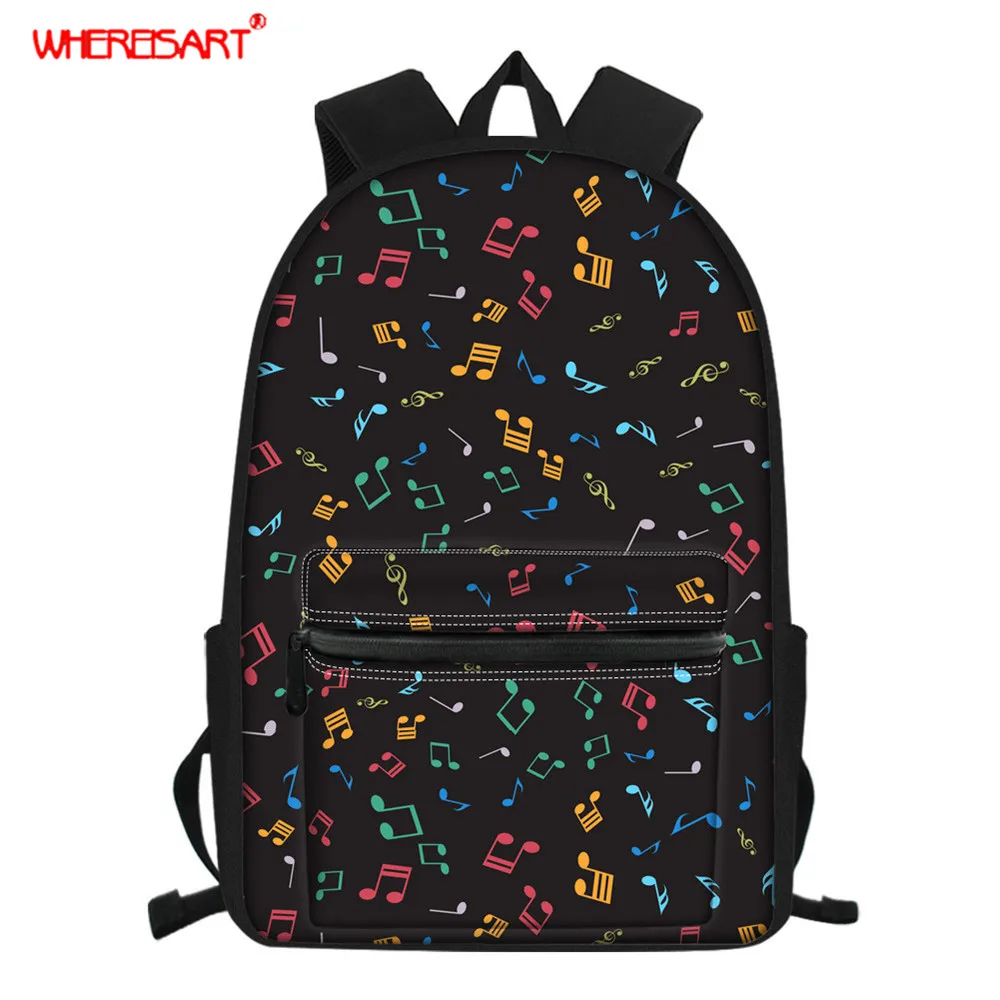 Забавный рюкзак для учеников с принтом музыкальных нот | Багаж и сумки