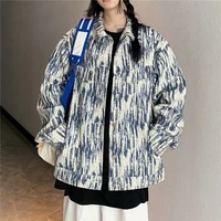 tie dye denim jacket 2021 spring and autumn new korean version of loose retro fried street harajuku style tooling jacket top