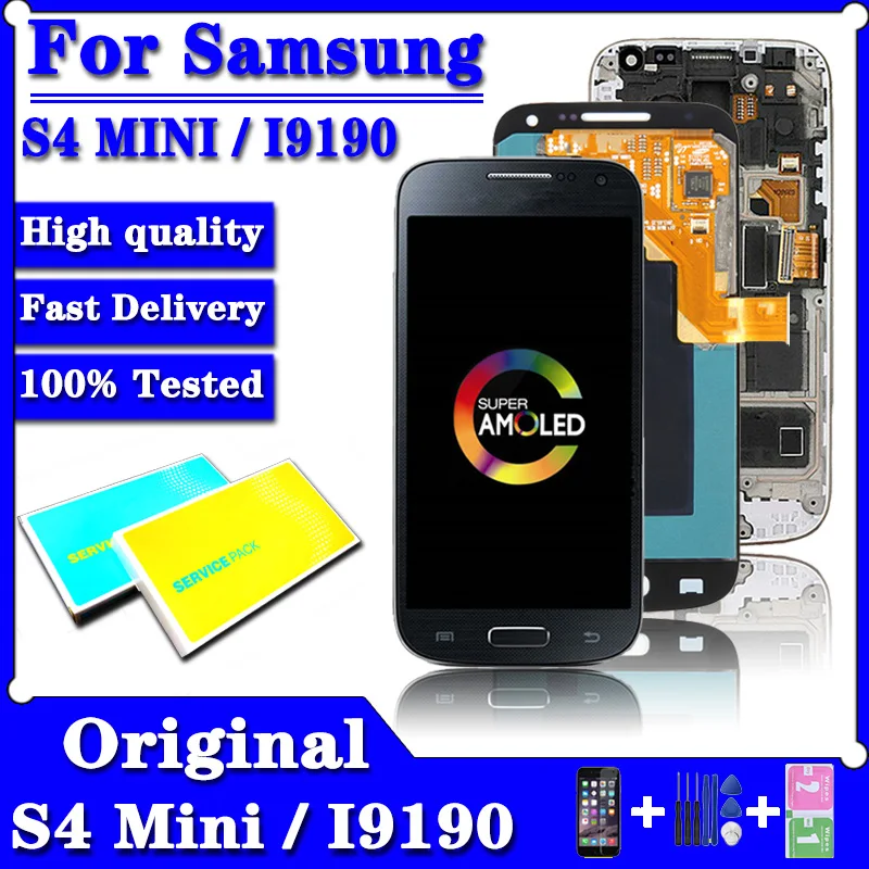 ЖК-дисплей AMOLED 4 3 дюйма для SAMSUNG S4 Mini дисплей Samsung Galaxy mini I9190 GT i9192 i9195 с дигитайзером