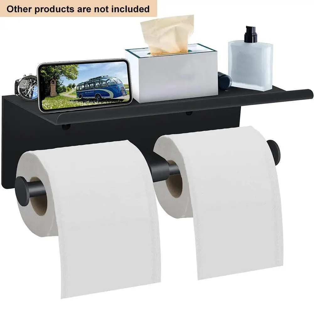 

Стальной держатель для туалетной бумаги с двойным рулоном, настенный держатель для бумажных салфеток с двойным рулоном, стойка, аксессуары ...