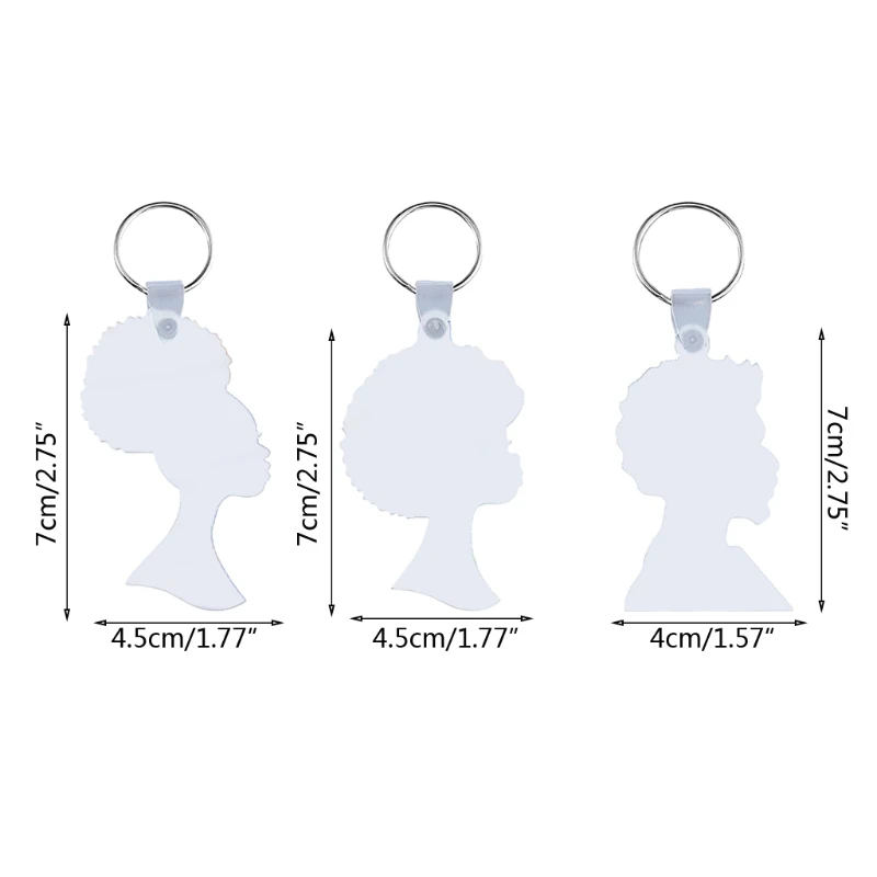 

Sublimation African Head Shape Keychain Blank Heat Transfer Mdf Keychain African Female Head Keychain Blank Diy Craft