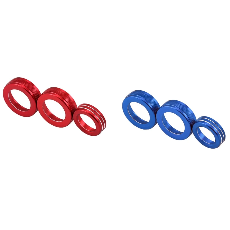 

3 Pcs Knob Switch Button Decoration Cover Ring Aluminum Alloy for Mercedes-Benz A-Class B-Class E-Class GLK GLA CLA