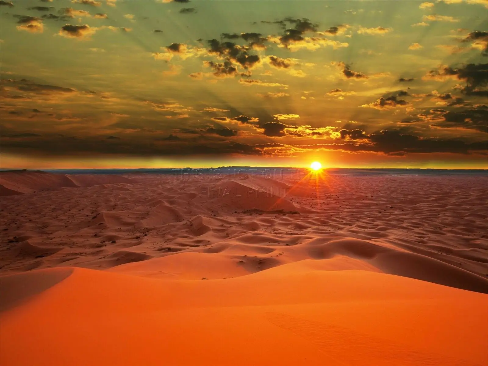 Фото пейзаж закат Сара пустыня дюны песок Художественная печать Шелковый плакат