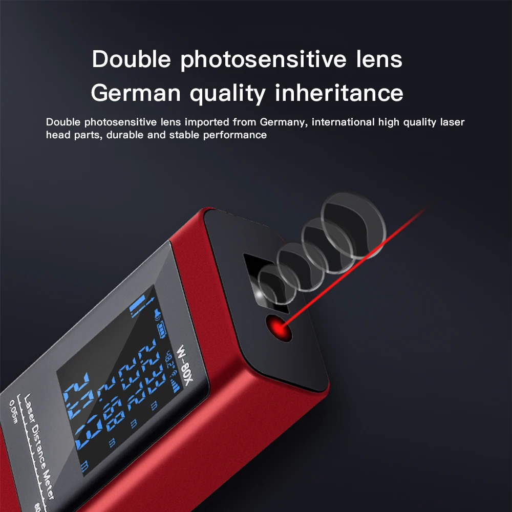 Портативный лазерный дальномер 80 м цифровой USB Перезаряжаемый Лазерная Лента