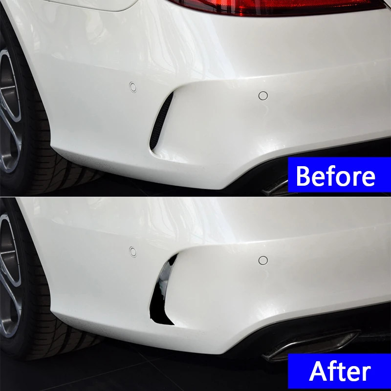 

Car Styling Rear Bumper Spoiler Wind Knife Cover Stickers Trim For Mercedes Benz CLS W218 2014-2017 Exterior Molding Accessories