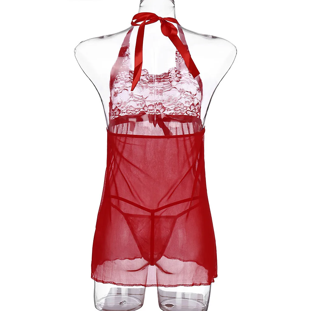 Сексуальное женское белье на шнуровке с бантом ночное размера плюс ночная