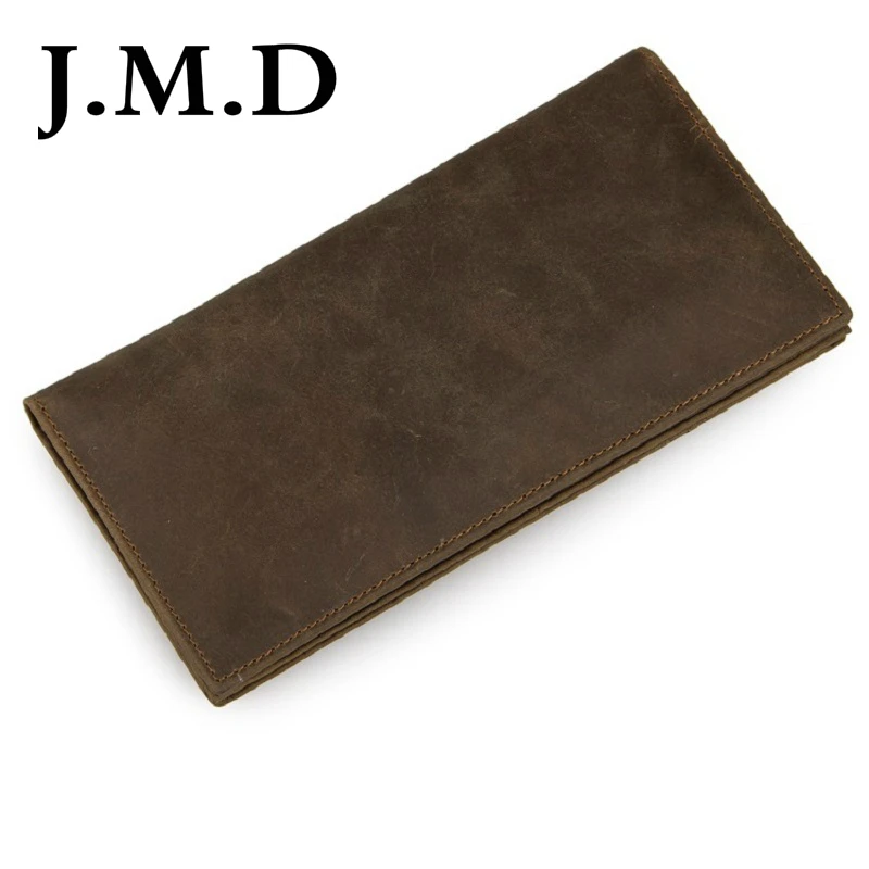 

J.M.D Genuine Cow Leather Mens Long Wallets Bifold Credit Card Holder Male Wallet Daily Cash Holder