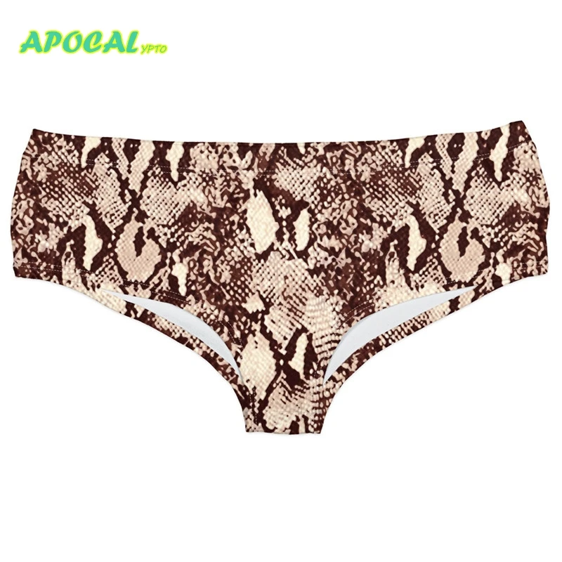 APOCAL сексуальный молочный шелк с принтом змеи женские трусики леопардовым 3D яркое