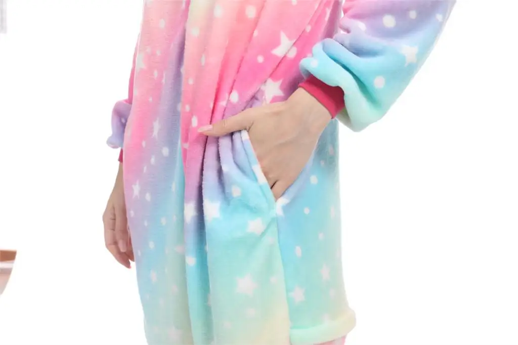 Косплей Кигуруми зима единорог пижамы комбинезоны комбинезон костюмы на