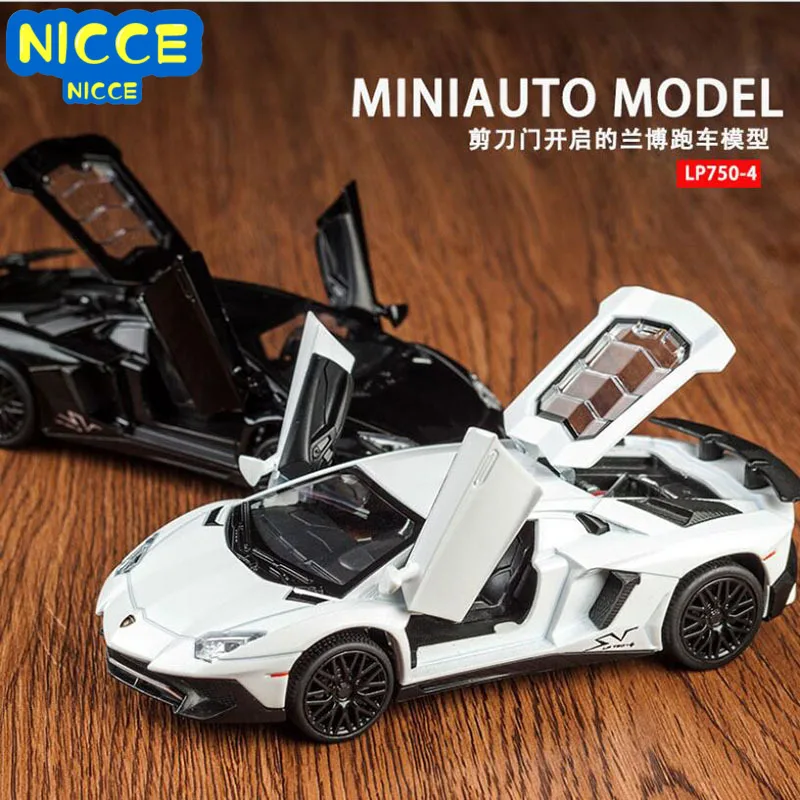 

Nicce Lamborghini-Aventador 1:32 Alloy Toy Model Boy Gift High Simulation Metal Car Sound And Light Pull Back Sports Car Toy Car