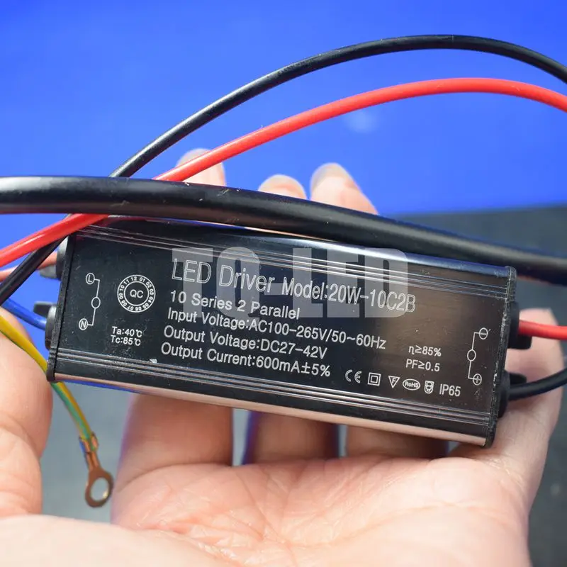 

AC85-265V 20W High Power Led Driver DC27-42V 600mA