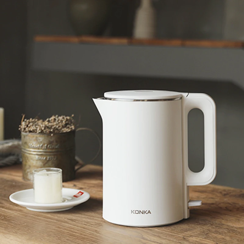 

KONKA Electric Kettle Stainless Steel Tea Kettle with 1500W Fast Boiling Heater with Auto Shut-Off & Boil Dry Protection White
