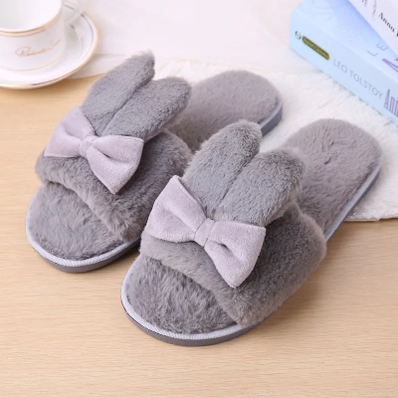 Осенняя повседневная обувь Wonmen Симпатичные плюшевые тапочки Мультяшные женские