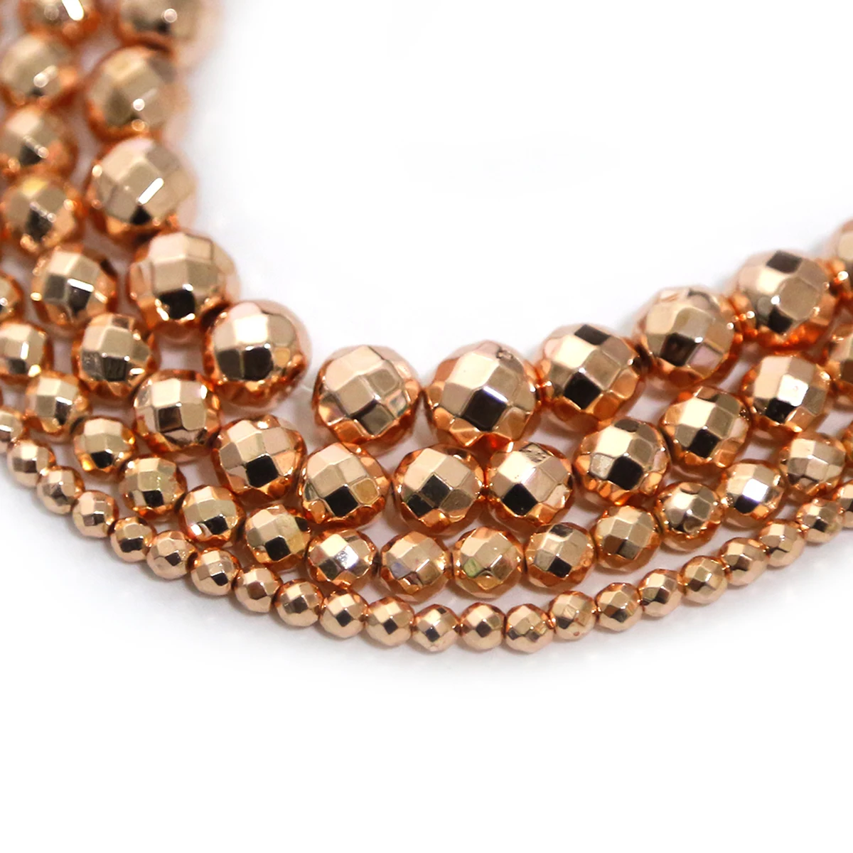 Бусины Из гальванического розового золота и черного камня для изготовления