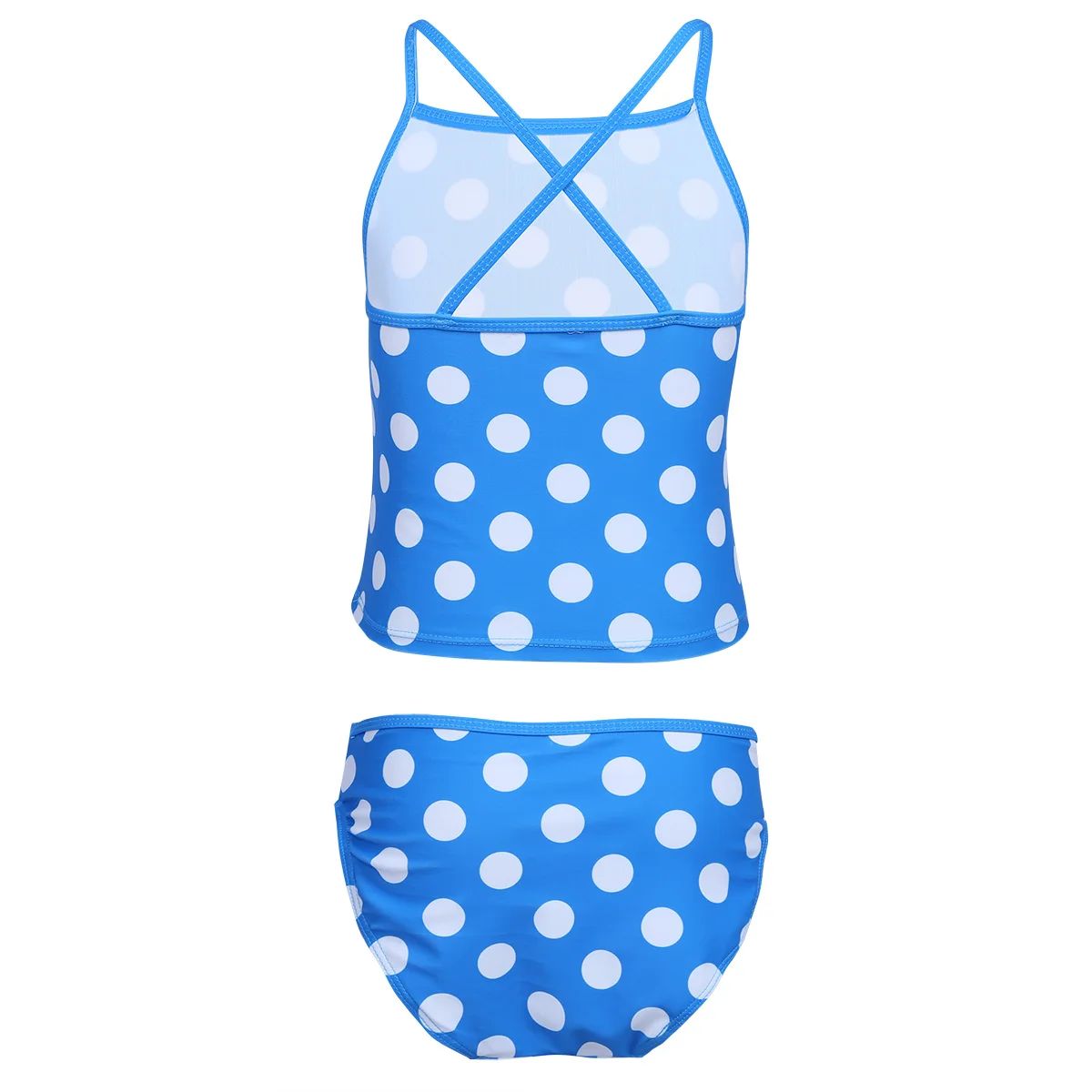 2 шт. танкини в горошек для девочек купальный костюм детские топы с бретельками на