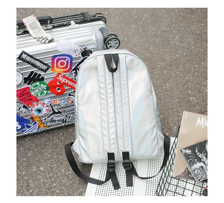 

Laser Shiny women backpack big capacity harajuku Schoolbag for Teenage Girls travel Bag Female laptop backpack 15.6 Daypack