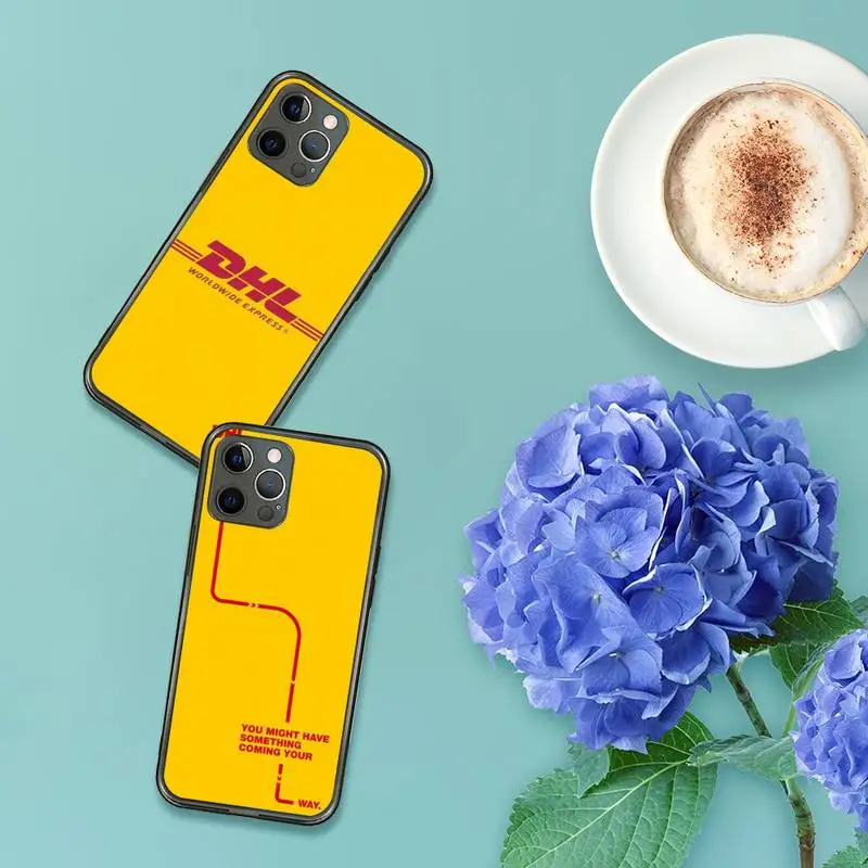

Hot Dhl Express Phone Case For iPhone 7 8 11 12 X XS XR MINI Pro Max Plus Retro Black Grey clear transparent