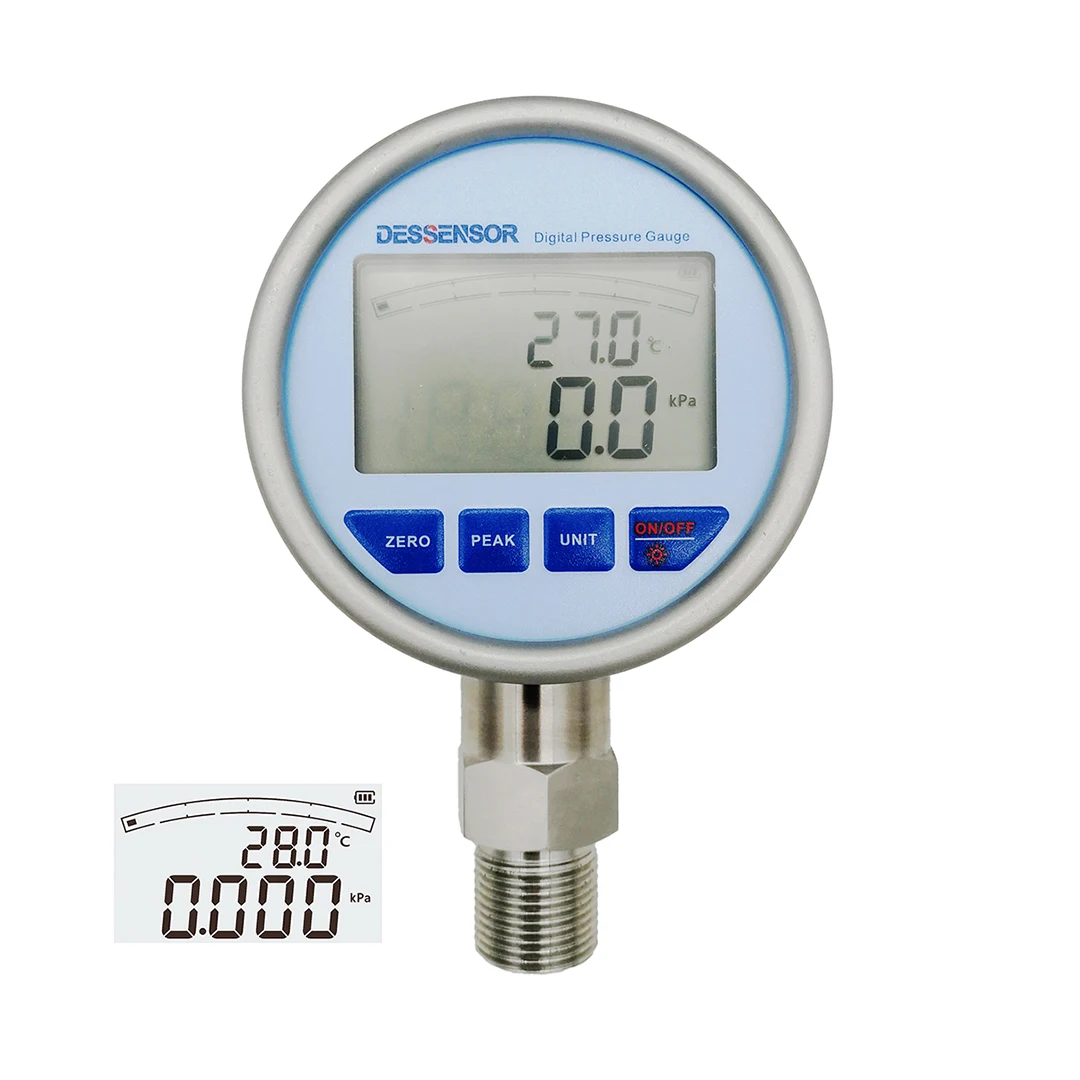 Цифровой гидравлический манометр из нержавеющей стали 316L с ЖК дисплеем