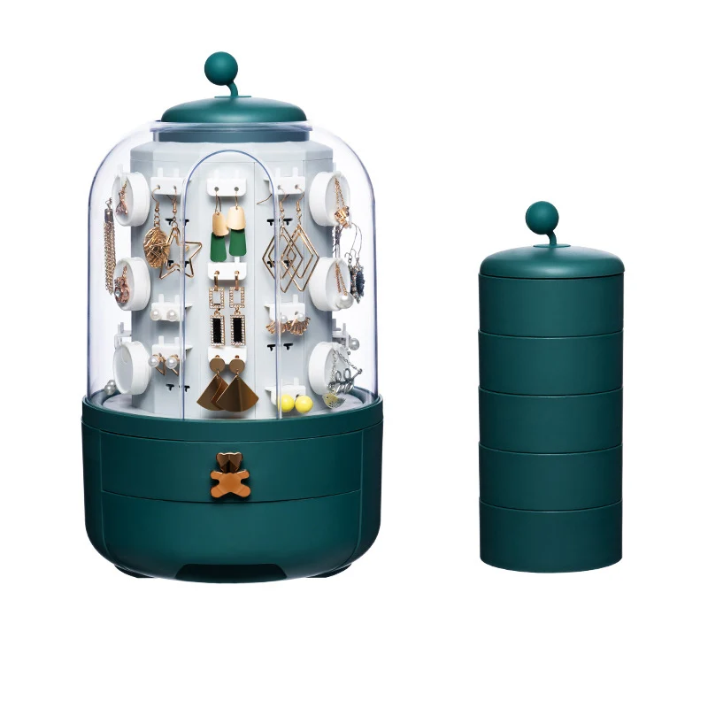 Настольный ящик для хранения ювелирных изделий большая емкость вращающийся на 360