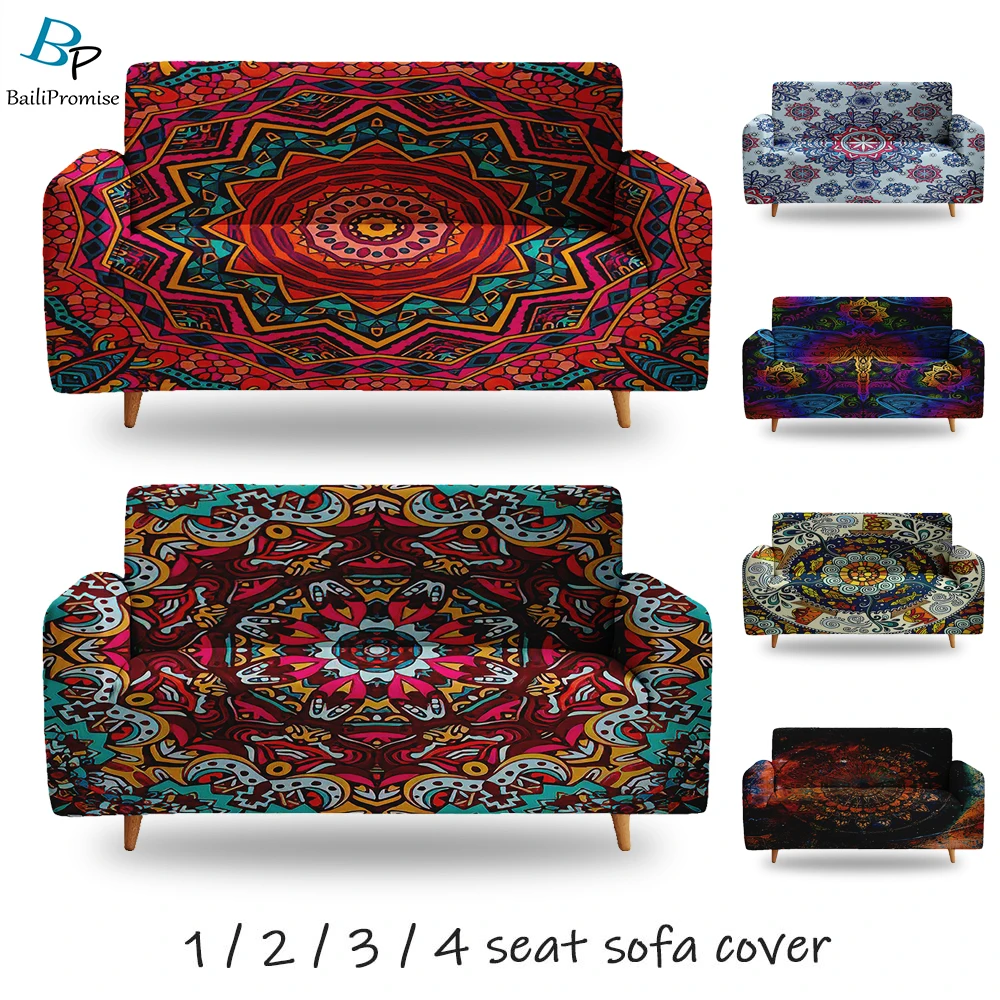 

Bohemia Mandala Pattern Style Elastic Sofa Covers Couch Covers For Living Room 1/2/3/4-Seater customize Furniture Home Decor