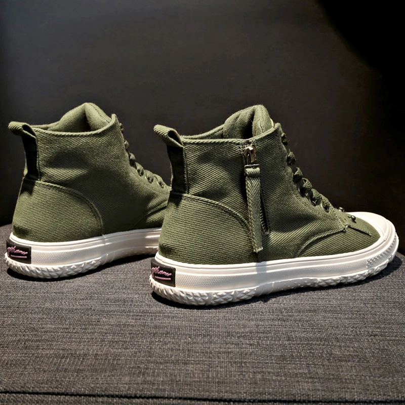 2019 модные высокие кроссовки парусиновая обувь женская черного цвета белые