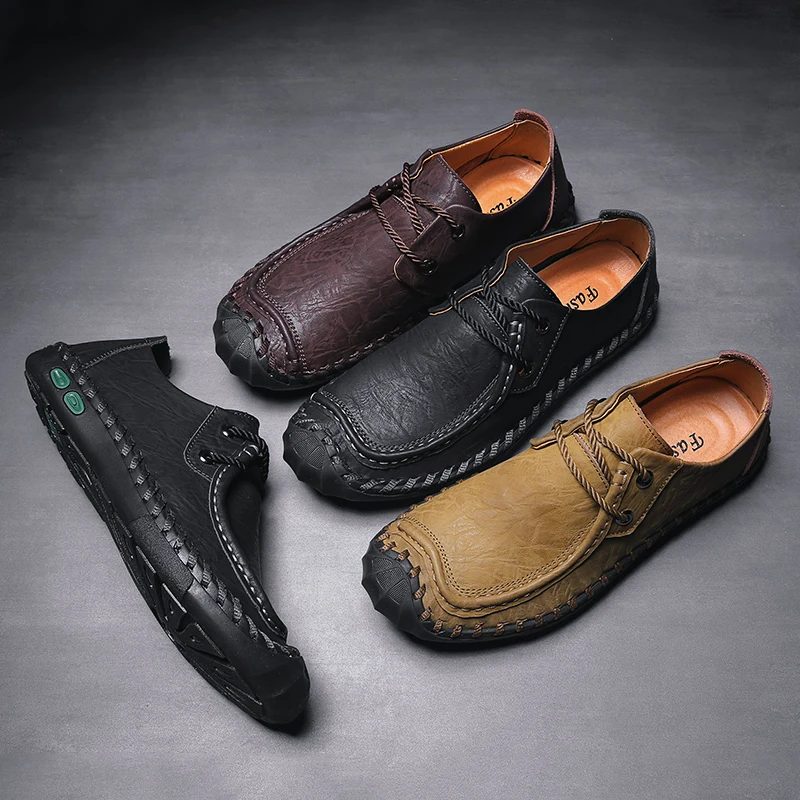

CYYTL New Casual Leather Men Shoes Male Casual British Style Male Fashion Outdoor Loafers Driving Sneakers Hommes Chaussures
