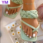 Сандалии-гладиаторы женские с узкими ремешками, брендовые дизайнерские пляжные тапочки с квадратными застежками на ремешках, размеры 36-43, 2021