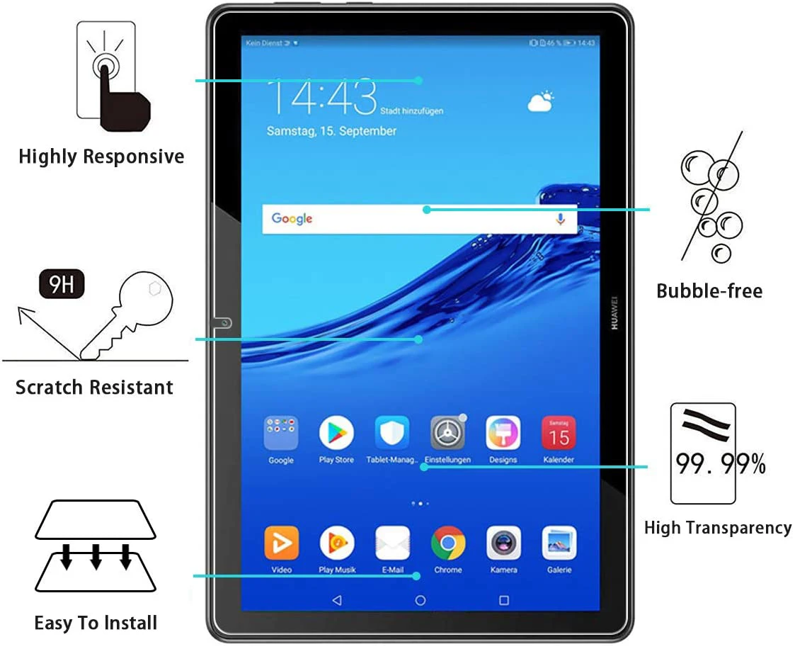 2pcs tablet tempered glass screen protector cover for huawei mediapad t5 10 10 1 inch hd eye protection film free global shipping